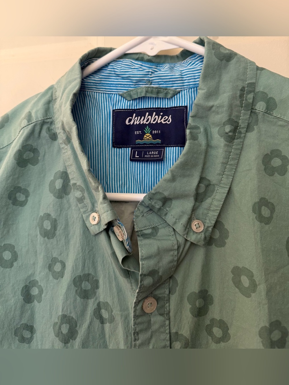 Chubbies Stretch Cotton Regular Fit in Green Floral Print, Size L - Picture 3 of 10